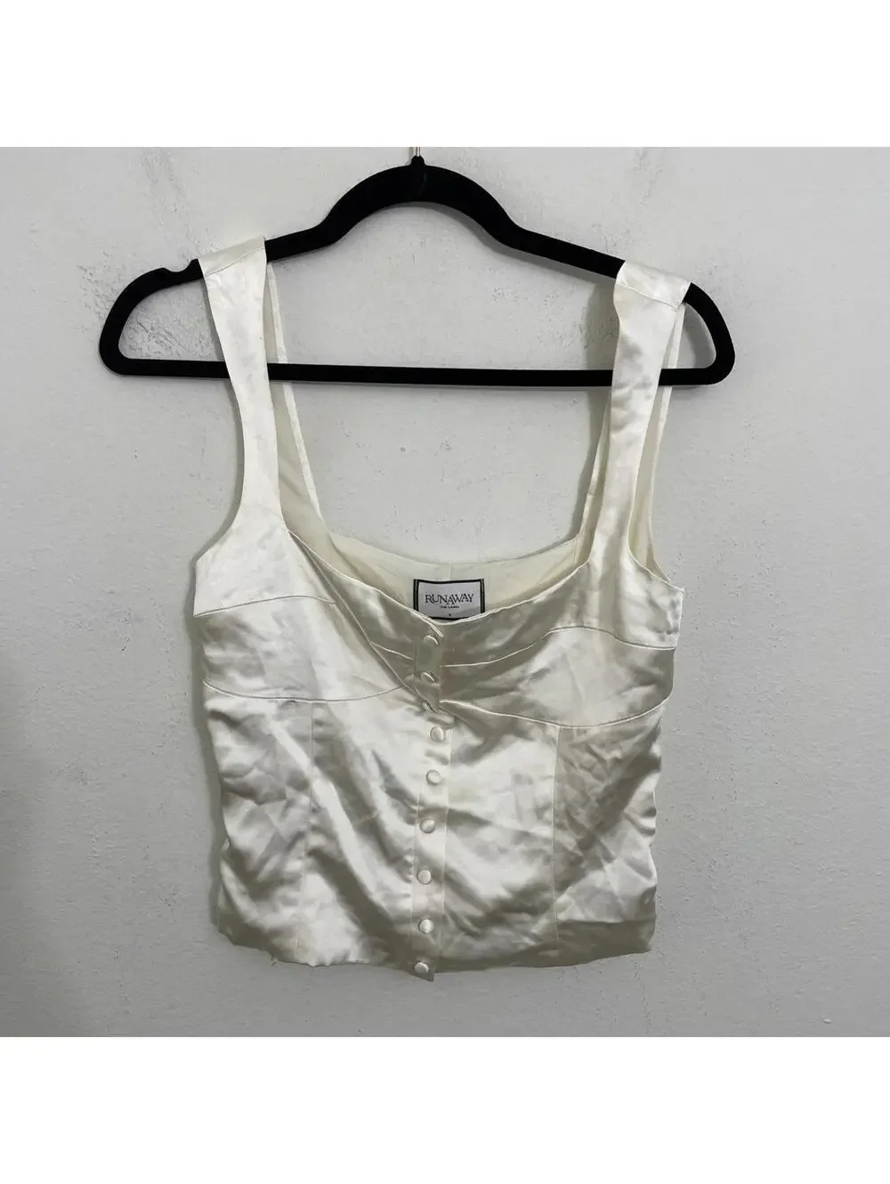 Revolve Pammi Top Runaway The Labe satin Ivory size S $85msrp - Picture 5 of 9